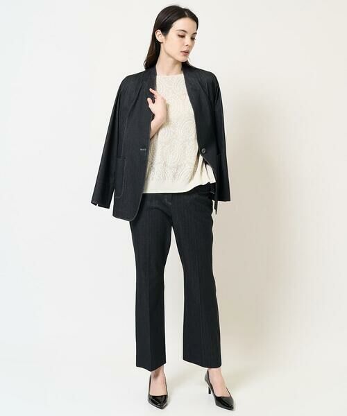 Maison de CINQ / メゾン ドゥ サンク ノーカラージャケット | [セットアップ対応]ヘリンボーン柄ジャージージャケット | 詳細20