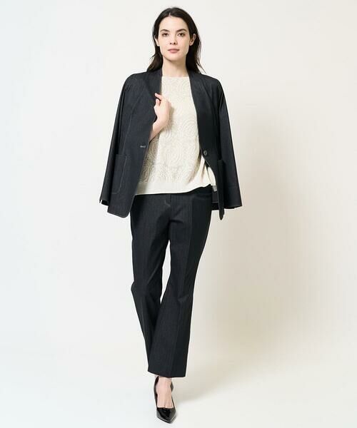 Maison de CINQ / メゾン ドゥ サンク ノーカラージャケット | [セットアップ対応]ヘリンボーン柄ジャージージャケット | 詳細21