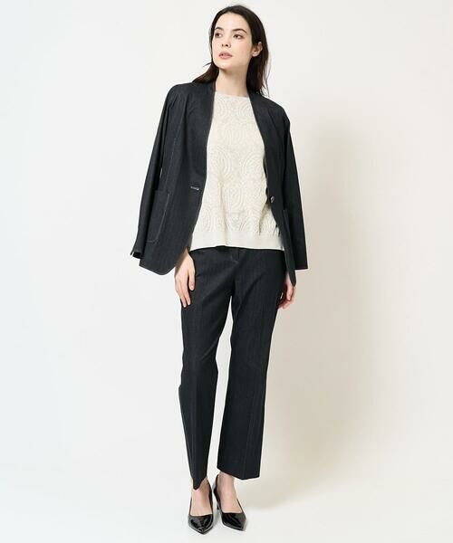 Maison de CINQ / メゾン ドゥ サンク ノーカラージャケット | [セットアップ対応]ヘリンボーン柄ジャージージャケット | 詳細22