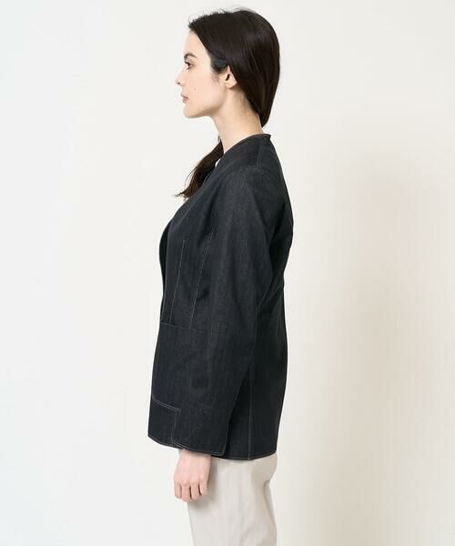 Maison de CINQ / メゾン ドゥ サンク ノーカラージャケット | [セットアップ対応]ヘリンボーン柄ジャージージャケット | 詳細6