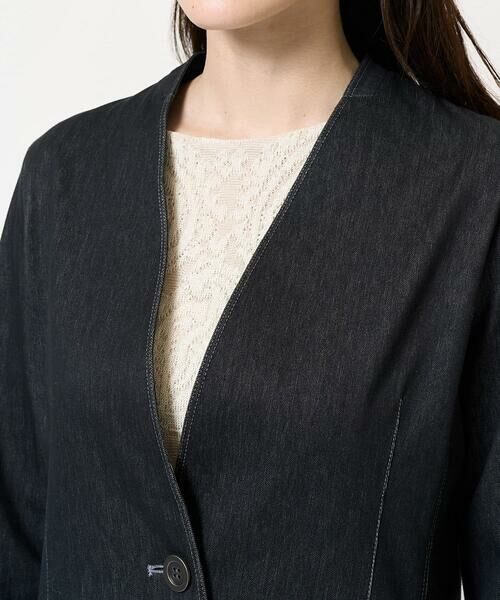 Maison de CINQ / メゾン ドゥ サンク ノーカラージャケット | [セットアップ対応]ヘリンボーン柄ジャージージャケット | 詳細8
