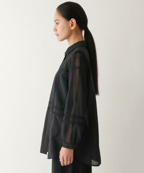 Maison de CINQ / メゾン ドゥ サンク シャツ・ブラウス | 【小さいサイズ/洗濯機で洗える】デコレーション刺繍ドライシアーシャツ | 詳細1