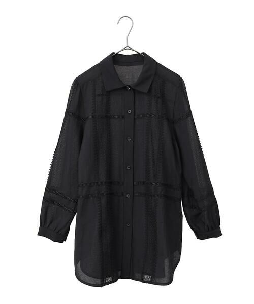 Maison de CINQ / メゾン ドゥ サンク シャツ・ブラウス | 【小さいサイズ/洗濯機で洗える】デコレーション刺繍ドライシアーシャツ | 詳細14