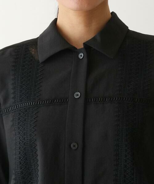 Maison de CINQ / メゾン ドゥ サンク シャツ・ブラウス | 【小さいサイズ/洗濯機で洗える】デコレーション刺繍ドライシアーシャツ | 詳細3