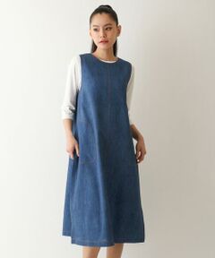 Maison de CINQ / メゾン ドゥ サンク ロング・マキシ丈スカート | 【小さいサイズ】サイドプリーツデニム風ジャンパースカート