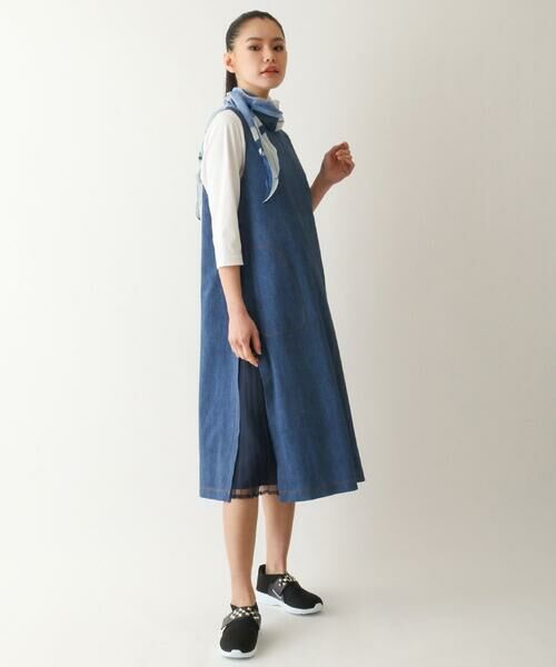 Maison de CINQ / メゾン ドゥ サンク ロング・マキシ丈スカート | 【小さいサイズ】サイドプリーツデニム風ジャンパースカート | 詳細11