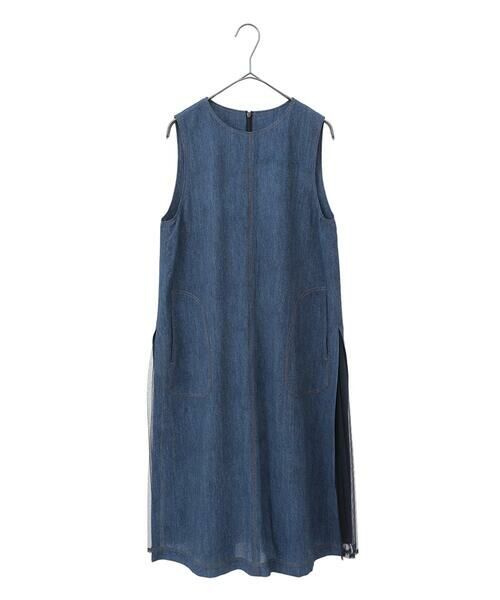 Maison de CINQ / メゾン ドゥ サンク ロング・マキシ丈スカート | 【小さいサイズ】サイドプリーツデニム風ジャンパースカート | 詳細12