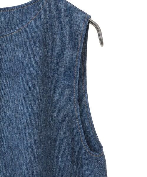 Maison de CINQ / メゾン ドゥ サンク ロング・マキシ丈スカート | 【小さいサイズ】サイドプリーツデニム風ジャンパースカート | 詳細16