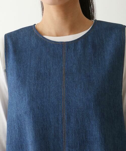 Maison de CINQ / メゾン ドゥ サンク ロング・マキシ丈スカート | 【小さいサイズ】サイドプリーツデニム風ジャンパースカート | 詳細4