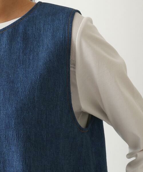 Maison de CINQ / メゾン ドゥ サンク ロング・マキシ丈スカート | 【小さいサイズ】サイドプリーツデニム風ジャンパースカート | 詳細6