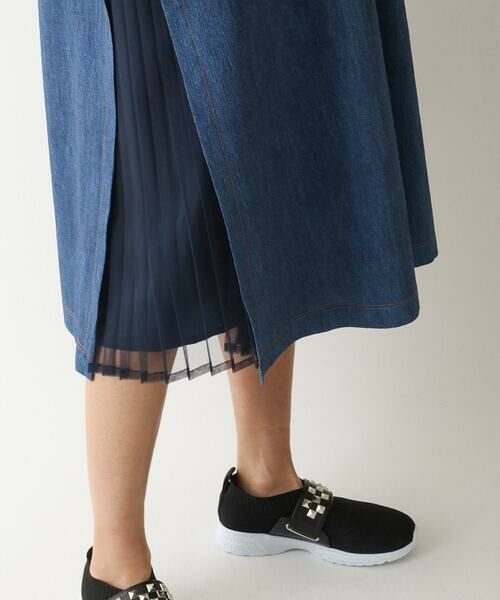 Maison de CINQ / メゾン ドゥ サンク ロング・マキシ丈スカート | 【小さいサイズ】サイドプリーツデニム風ジャンパースカート | 詳細9
