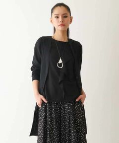 Maison de CINQ / メゾン ドゥ サンク カーディガン・ボレロ | 【小さいサイズ/接触冷感】シアーボーダーアクセントニットカーディガン