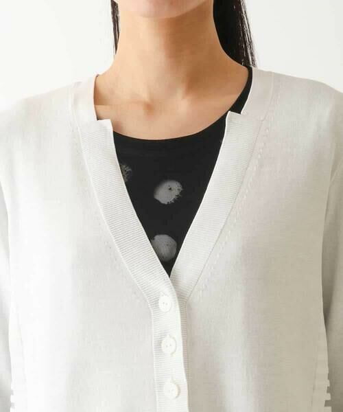 Maison de CINQ / メゾン ドゥ サンク カーディガン・ボレロ | 【小さいサイズ/接触冷感】シアーボーダーアクセントニットカーディガン | 詳細3