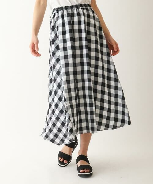 Maison de CINQ / メゾン ドゥ サンク ロング・マキシ丈スカート | アシンメトリーヘムギンガムスカート | 詳細1