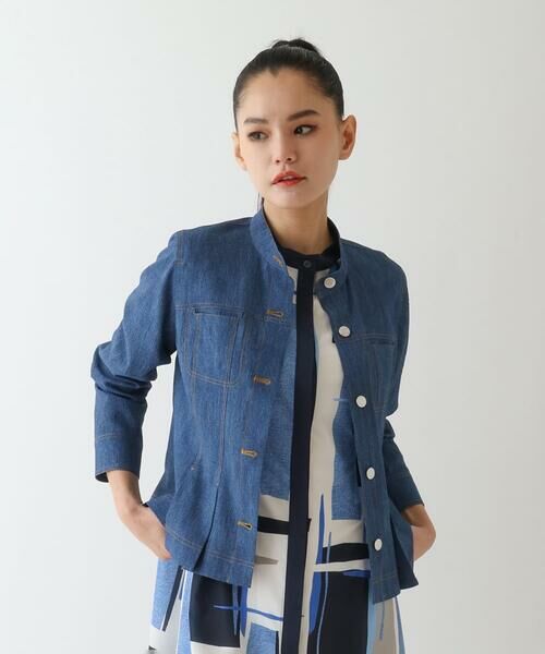 Maison de CINQ / メゾン ドゥ サンク セットアップ | 【小さいサイズ】デニム風ステッチデザインジャケット | 詳細1