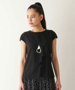 Maison de CINQ / メゾン ドゥ サンク カットソー | 【小さいサイズ】アシンメトリーフリルデザインノースリーブプルオーバー