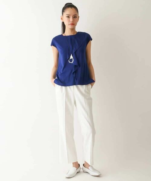 Maison de CINQ / メゾン ドゥ サンク カットソー | 【小さいサイズ】アシンメトリーフリルデザインノースリーブプルオーバー | 詳細8