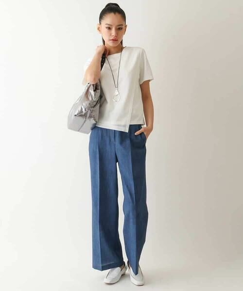 Maison de CINQ / メゾン ドゥ サンク カットソー | 【小さいサイズ/UVカット/遮熱性】レイヤードメッシュデザインカットソー | 詳細11