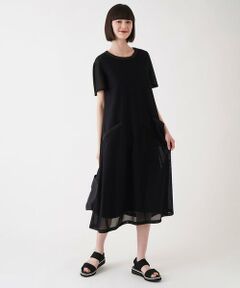 Maison de CINQ / メゾン ドゥ サンク ロング・マキシ丈ワンピース | 【小さいサイズ】ラッセルメッシュAラインワンピース
