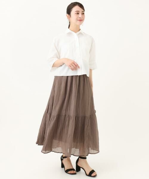 Maison de CINQ / メゾン ドゥ サンク シャツ・ブラウス | 【小さいサイズ】コットンライククロップドシャツブラウス/洗える | 詳細14