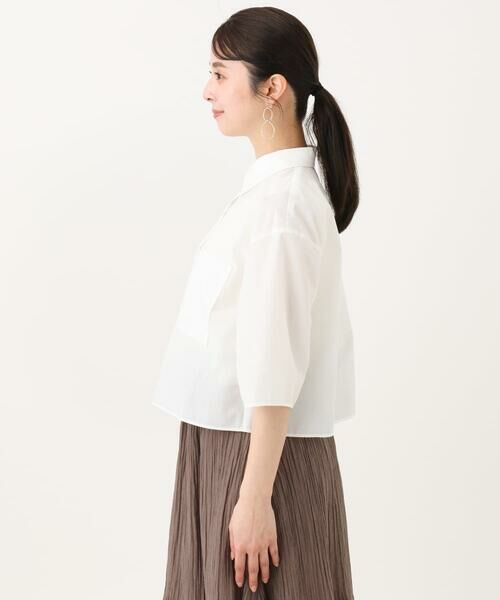 Maison de CINQ / メゾン ドゥ サンク シャツ・ブラウス | 【小さいサイズ】コットンライククロップドシャツブラウス/洗える | 詳細5