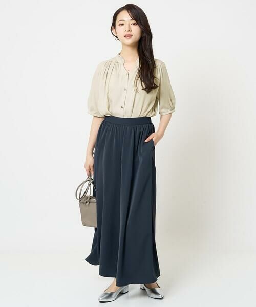 Maison de CINQ / メゾン ドゥ サンク シャツ・ブラウス | 【小さいサイズ】フリルネックデザインサテンブラウス/接触冷感/洗える | 詳細11