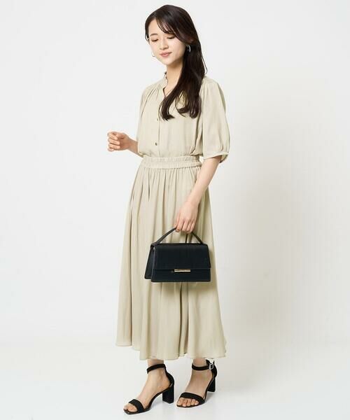 Maison de CINQ / メゾン ドゥ サンク シャツ・ブラウス | 【小さいサイズ】フリルネックデザインサテンブラウス/接触冷感/洗える | 詳細16