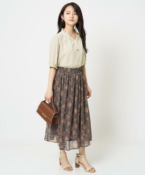 Maison de CINQ / メゾン ドゥ サンク シャツ・ブラウス | 【小さいサイズ】フリルネックデザインサテンブラウス/接触冷感/洗える | 詳細19