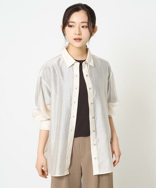 Maison de CINQ / メゾン ドゥ サンク シャツ・ブラウス | 【小さいサイズ】シアーシャツブラウス/洗える | 詳細1