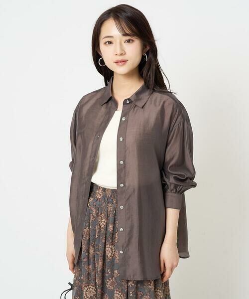 Maison de CINQ / メゾン ドゥ サンク シャツ・ブラウス | 【小さいサイズ】シアーシャツブラウス/洗える | 詳細4