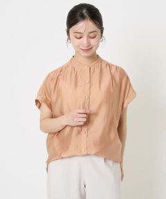 Maison de CINQ / メゾン ドゥ サンク シャツ・ブラウス | 【小さいサイズ】バンドカラーシアーブラウス/洗える