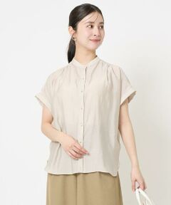 Maison de CINQ / メゾン ドゥ サンク シャツ・ブラウス | 【小さいサイズ】バンドカラーシアーブラウス/洗える