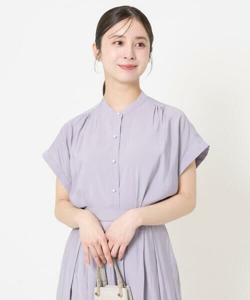 Maison de CINQ / メゾン ドゥ サンク シャツ・ブラウス | 【小さいサイズ】バンドカラーシアーブラウス/洗える | 詳細2