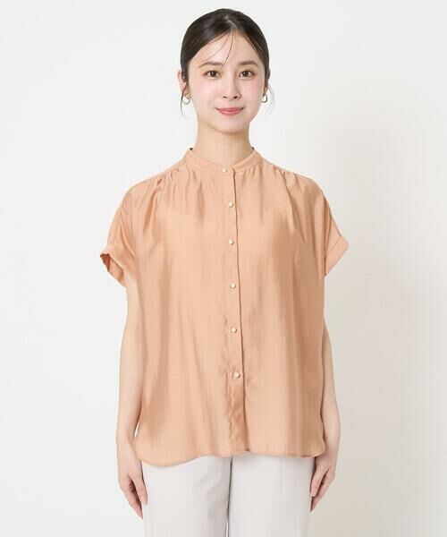 Maison de CINQ / メゾン ドゥ サンク シャツ・ブラウス | 【小さいサイズ】バンドカラーシアーブラウス/洗える | 詳細4