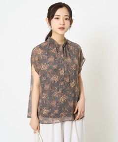 Maison de CINQ / メゾン ドゥ サンク シャツ・ブラウス | 【小さいサイズ】更紗プリント花柄シフォンブラウス/前後2way/洗える