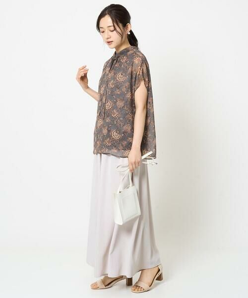 Maison de CINQ / メゾン ドゥ サンク シャツ・ブラウス | 【小さいサイズ】更紗プリント花柄シフォンブラウス/前後2way/洗える | 詳細18