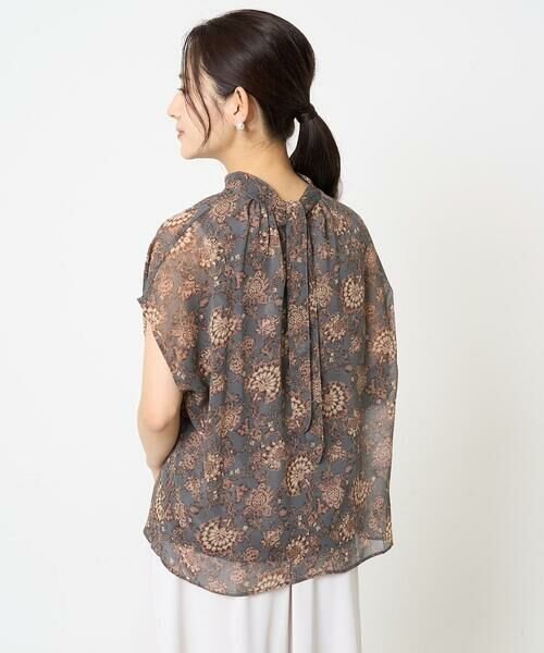 Maison de CINQ / メゾン ドゥ サンク シャツ・ブラウス | 【小さいサイズ】更紗プリント花柄シフォンブラウス/前後2way/洗える | 詳細3