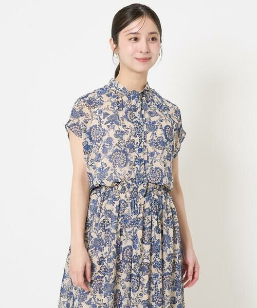 Maison de CINQ / メゾン ドゥ サンク シャツ・ブラウス | 【小さいサイズ】更紗プリント花柄シフォンブラウス/前後2way/洗える | 詳細4