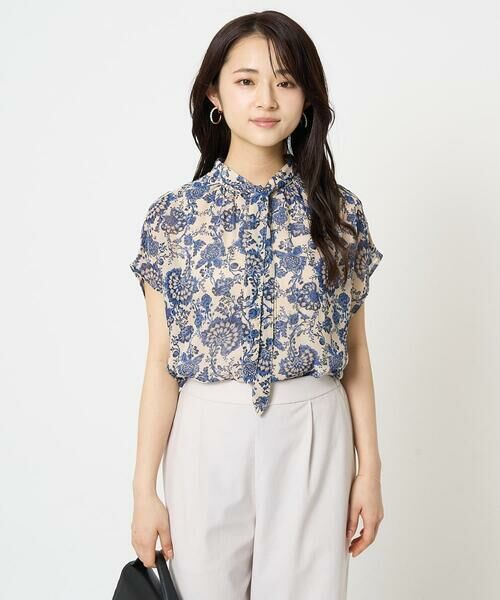 Maison de CINQ / メゾン ドゥ サンク シャツ・ブラウス | 【小さいサイズ】更紗プリント花柄シフォンブラウス/前後2way/洗える | 詳細5