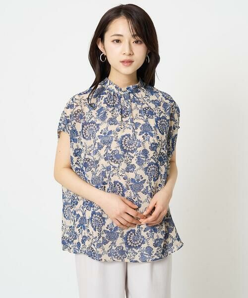 Maison de CINQ / メゾン ドゥ サンク シャツ・ブラウス | 【小さいサイズ】更紗プリント花柄シフォンブラウス/前後2way/洗える | 詳細6