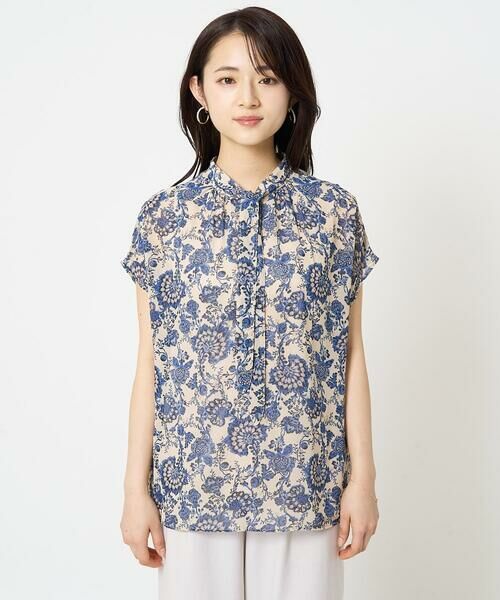 Maison de CINQ / メゾン ドゥ サンク シャツ・ブラウス | 【小さいサイズ】更紗プリント花柄シフォンブラウス/前後2way/洗える | 詳細8