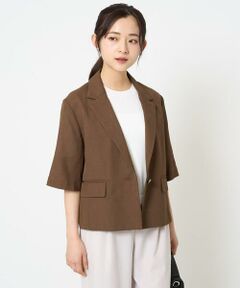 Maison de CINQ / メゾン ドゥ サンク テーラードジャケット | 【小さいサイズ】ドライタッチハーフスリーブジャケット/洗える