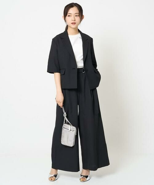 Maison de CINQ / メゾン ドゥ サンク テーラードジャケット | 【小さいサイズ】ドライタッチハーフスリーブジャケット/洗える | 詳細15