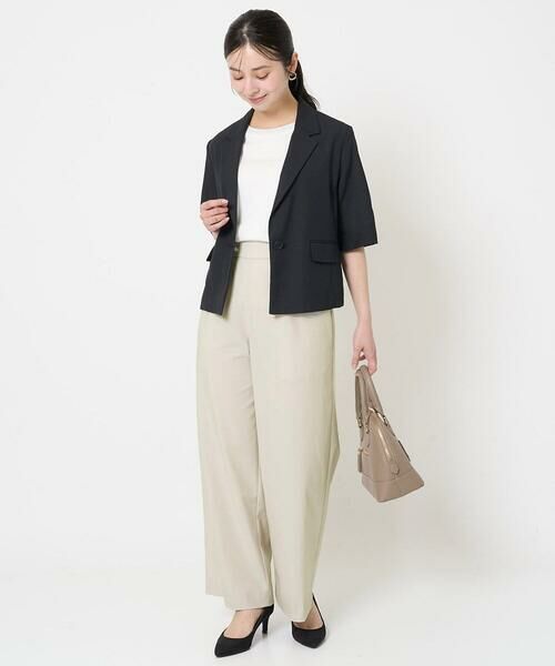 Maison de CINQ / メゾン ドゥ サンク テーラードジャケット | 【小さいサイズ】ドライタッチハーフスリーブジャケット/洗える | 詳細19