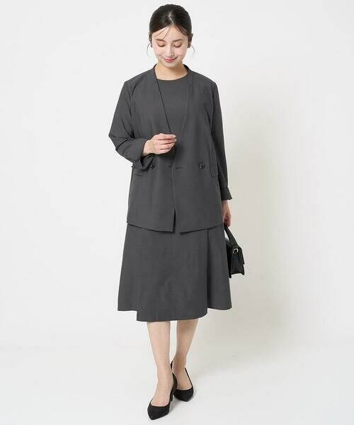 Maison de CINQ / メゾン ドゥ サンク ノーカラージャケット | 【小さいサイズ】カラーレスストレッチジャケット/洗える/セットアップ対応 | 詳細7