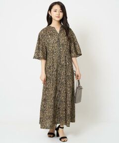 Maison de CINQ / メゾン ドゥ サンク ロング・マキシ丈ワンピース | 【小さいサイズ】キーネックコットンワンピース/洗える