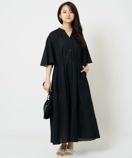 Maison de CINQ / メゾン ドゥ サンク ロング・マキシ丈ワンピース | 【小さいサイズ】キーネックコットンワンピース/洗える | 詳細14