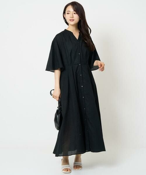 Maison de CINQ / メゾン ドゥ サンク ロング・マキシ丈ワンピース | 【小さいサイズ】キーネックコットンワンピース/洗える | 詳細2