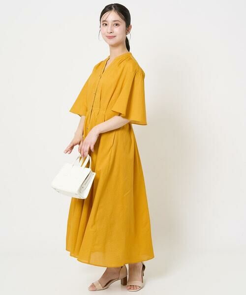 Maison de CINQ / メゾン ドゥ サンク ロング・マキシ丈ワンピース | 【小さいサイズ】キーネックコットンワンピース/洗える | 詳細3