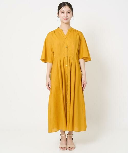 Maison de CINQ / メゾン ドゥ サンク ロング・マキシ丈ワンピース | 【小さいサイズ】キーネックコットンワンピース/洗える | 詳細4